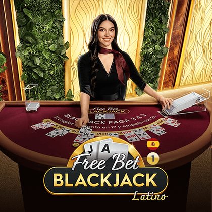 Portada de la mesa Free Bet Blackjack Latino con crupier